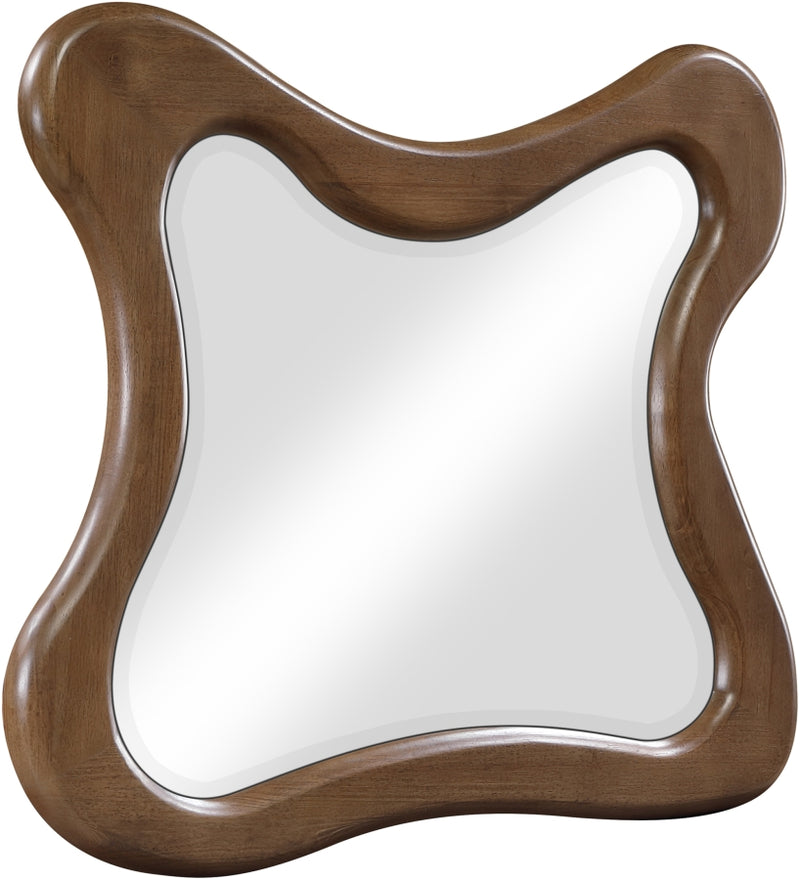 Verra 42" W x 36" H Solid Wood Frame Mirror in Brown - 66011Brown-M