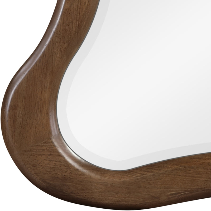 Verra 42" W x 36" H Solid Wood Frame Mirror in Brown - 66011Brown-M