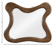 Verra 42" W x 36" H Solid Wood Frame Mirror in Brown - 66011Brown-M