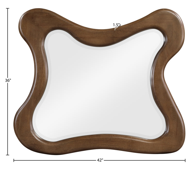 Verra 42" W x 36" H Solid Wood Frame Mirror in Brown - 66011Brown-M