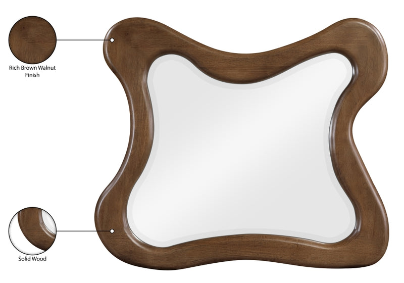 Verra 42" W x 36" H Solid Wood Frame Mirror in Brown - 66011Brown-M