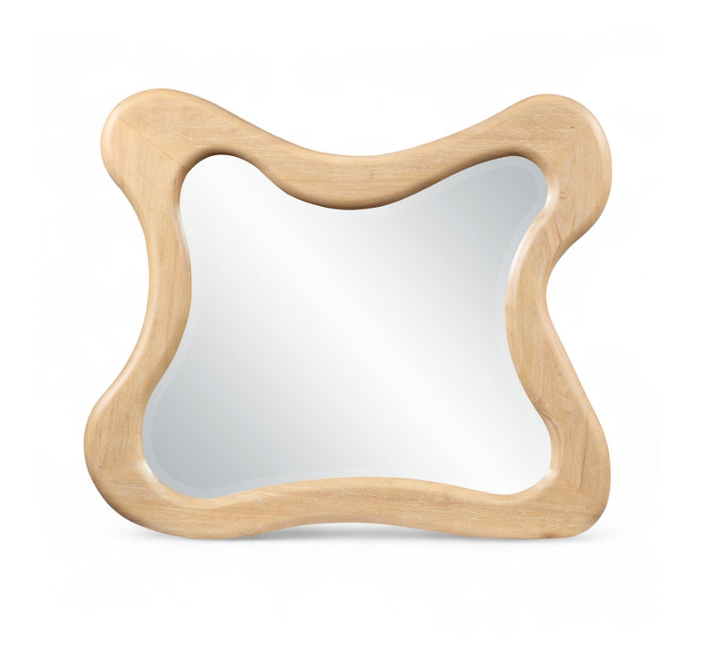 Verra 42" W x 36" H Solid Wood Frame Mirror in Natural - 66011Natural-M