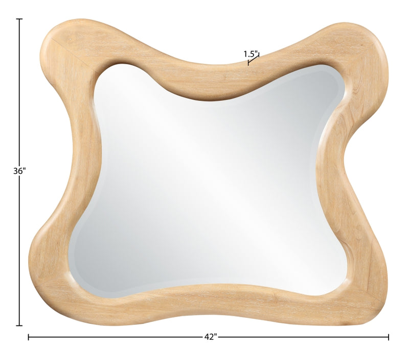 Verra 42" W x 36" H Solid Wood Frame Mirror in Natural - 66011Natural-M