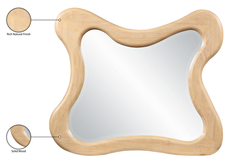 Verra 42" W x 36" H Solid Wood Frame Mirror in Natural - 66011Natural-M