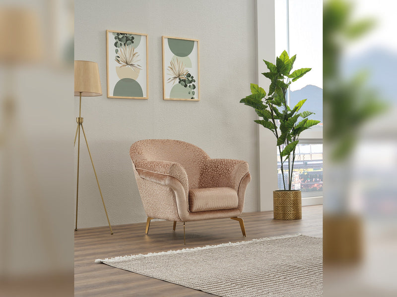Versace 3-pieces (Sofa & Loveseat & Chair) Livingroom Set Beige in Beige - 101-VER-STAR14240-321