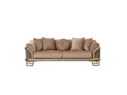 Versace 3-pieces (Sofa & Loveseat & Chair) Livingroom Set Beige in Beige - 101-VER-STAR14240-321