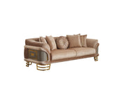 Versace 3-pieces (Sofa & Loveseat & Chair) Livingroom Set Beige in Beige - 101-VER-STAR14240-321