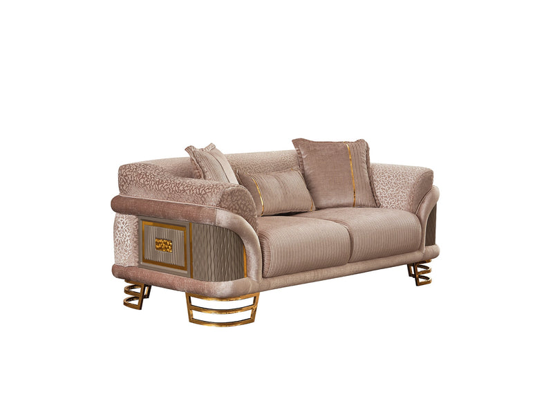 Versace 3-pieces (Sofa & Loveseat & Chair) Livingroom Set Cream in Cream - 101-VER-STAR13553-321