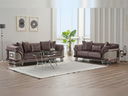 Versace 3-pieces (Sofa & Loveseat & Chair) Livingroom Set Dark Grey in Dark Grey - 101-VER-STAR14245-321