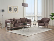 Versace 3-pieces (Sofa & Loveseat & Chair) Livingroom Set Dark Grey in Dark Grey - 101-VER-STAR14245-321