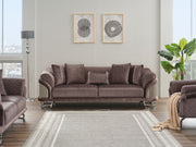 Versace 3-pieces (Sofa & Loveseat & Chair) Livingroom Set Dark Grey in Dark Grey - 101-VER-STAR14245-321