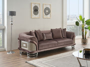 Versace 3-pieces (Sofa & Loveseat & Chair) Livingroom Set Dark Grey in Dark Grey - 101-VER-STAR14245-321