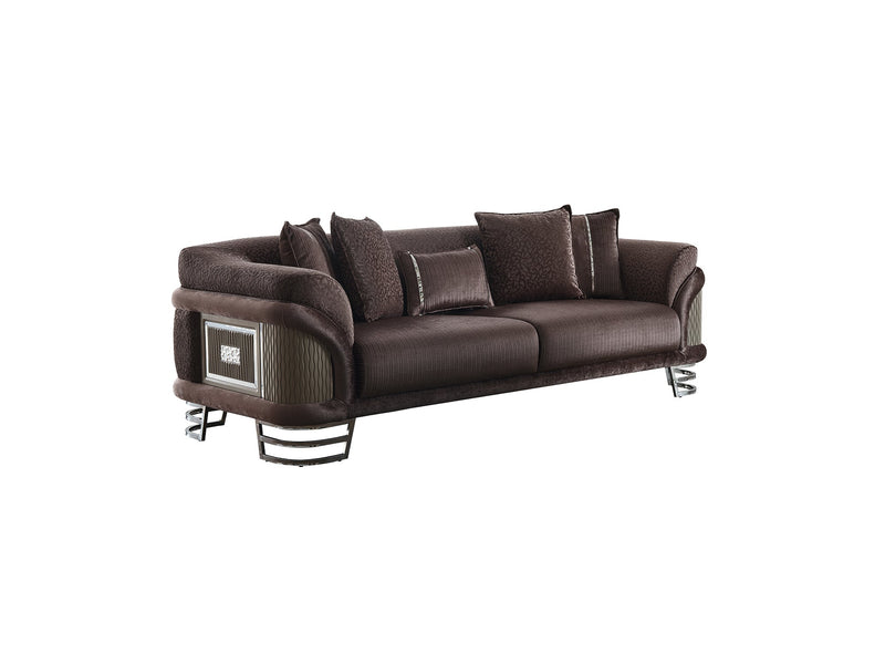 Versace 3-pieces (Sofa & Loveseat & Chair) Livingroom Set Dark Grey in Dark Grey - 101-VER-STAR14245-321
