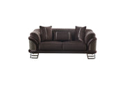 Versace 3-pieces (Sofa & Loveseat & Chair) Livingroom Set Dark Grey in Dark Grey - 101-VER-STAR14245-321