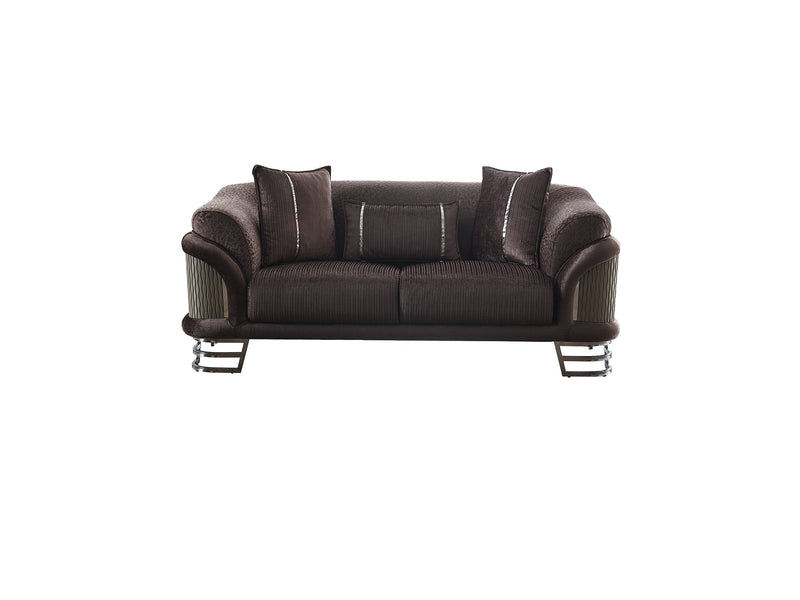 Versace 3-pieces (Sofa & Loveseat & Chair) Livingroom Set Dark Grey in Dark Grey - 101-VER-STAR14245-321
