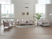 Versace 3-pieces (Sofa & Loveseat & Chair) Livingroom Set Light Grey in Light Grey - 101-VER-STAR14244-321