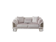 Versace 3-pieces (Sofa & Loveseat & Chair) Livingroom Set Light Grey in Light Grey - 101-VER-STAR14244-321
