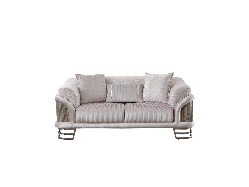 Versace 3-pieces (Sofa & Loveseat & Chair) Livingroom Set Light Grey in Light Grey - 101-VER-STAR14244-321