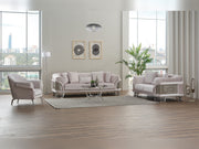 Versace 3-pieces (Sofa & Loveseat & Chair) Livingroom Set Light Grey in Light Grey - 101-VER-STAR14244-321