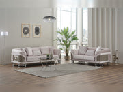 Versace 3-pieces (Sofa & Loveseat & Chair) Livingroom Set Light Grey in Light Grey - 101-VER-STAR14244-321