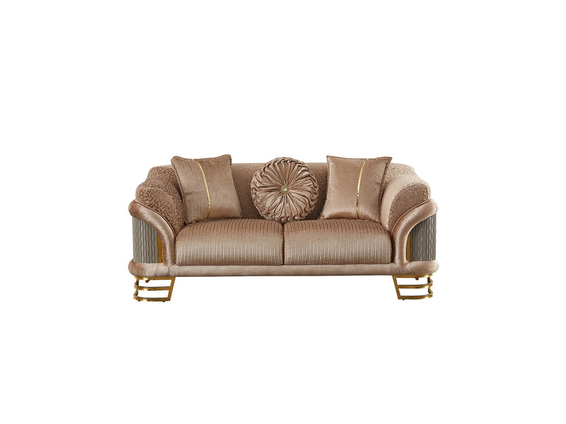 Versace Stationary Loveseat Beige in Beige - 101-VER-STAR14240-2