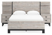 Vessalli Gray Queen Panel Bed with Extensions - Gate FurnitureQueen Bed