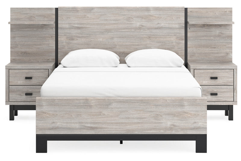 Vessalli Gray Queen Panel Bed with Extensions - Gate FurnitureQueen Bed