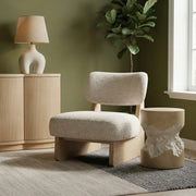Vetra Linen Textured Fabric Upholstered Chair in Beige - 33012Beige