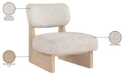 Vetra Linen Textured Fabric Upholstered Chair in Beige - 33012Beige