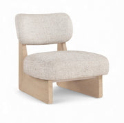 Vetra Linen Textured Fabric Upholstered Chair in Beige - 33012Beige