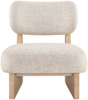 Vetra Linen Textured Fabric Upholstered Chair in Beige - 33012Beige