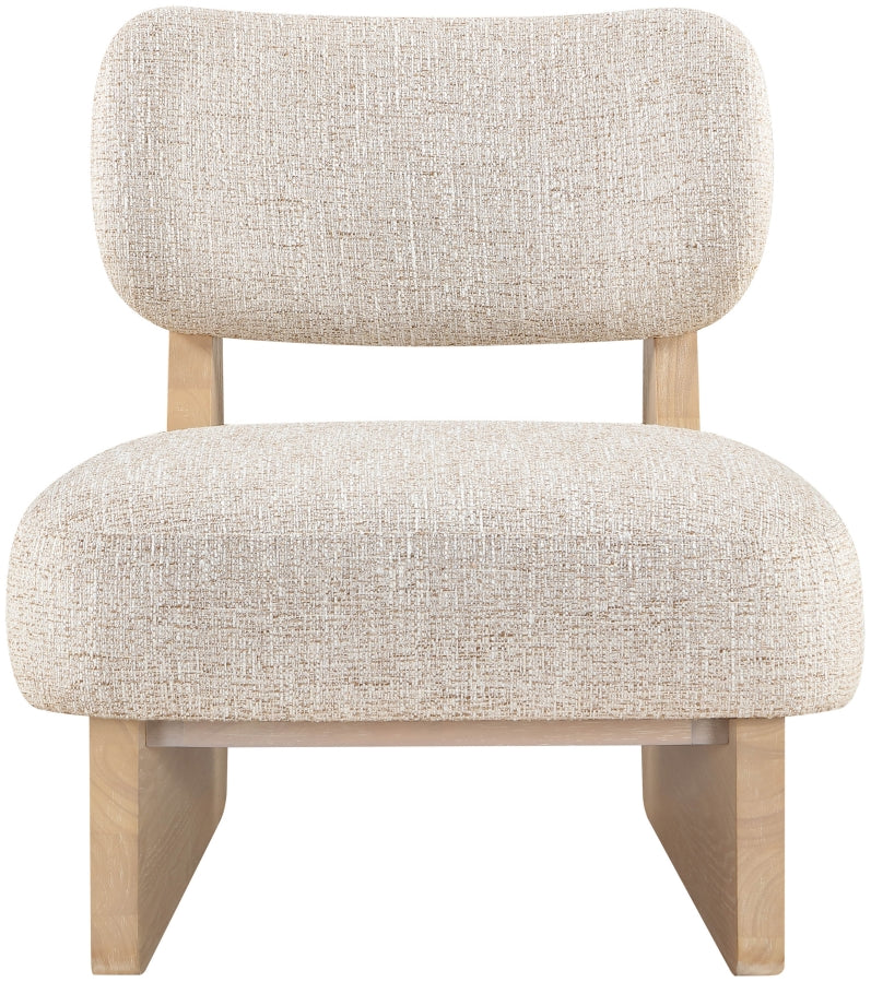 Vetra Linen Textured Fabric Upholstered Chair in Beige - 33012Beige