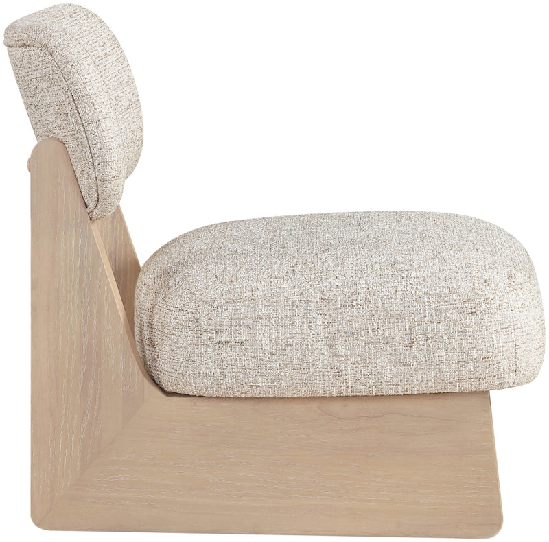 Vetra Linen Textured Fabric Upholstered Chair in Beige - 33012Beige