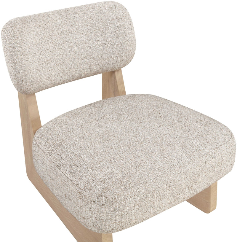 Vetra Linen Textured Fabric Upholstered Chair in Beige - 33012Beige