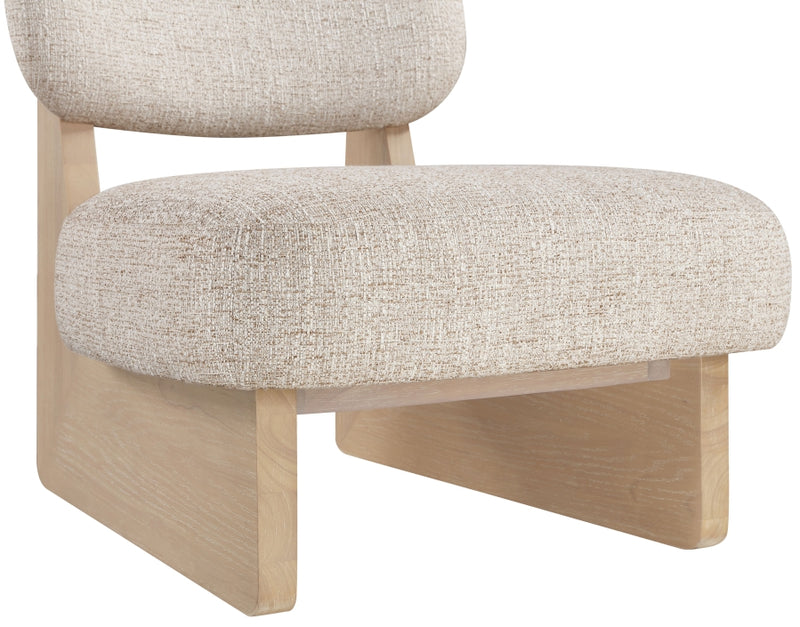 Vetra Linen Textured Fabric Upholstered Chair in Beige - 33012Beige
