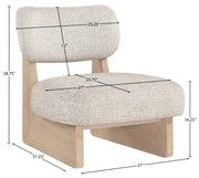 Vetra Linen Textured Fabric Upholstered Chair in Beige - 33012Beige