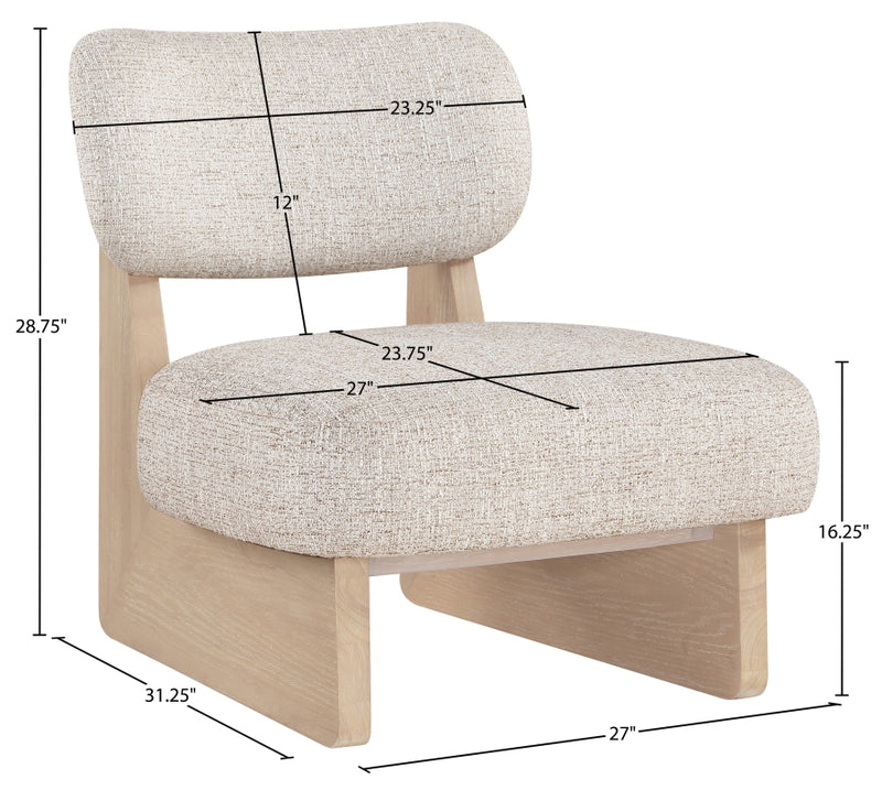 Vetra Linen Textured Fabric Upholstered Chair in Beige - 33012Beige