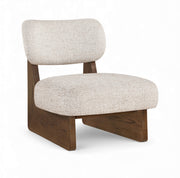 Vetra Linen Textured Fabric Upholstered Chair in Beige - 33013Beige