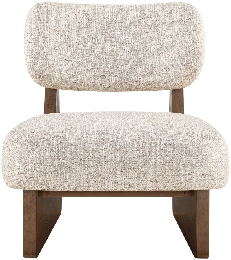 Vetra Linen Textured Fabric Upholstered Chair in Beige - 33013Beige