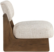 Vetra Linen Textured Fabric Upholstered Chair in Beige - 33013Beige