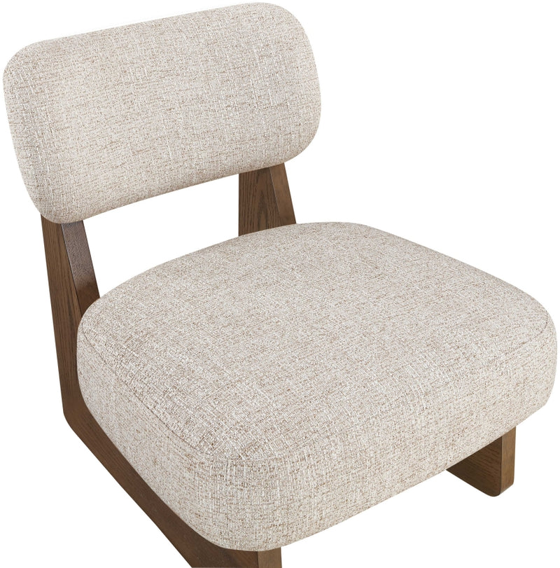 Vetra Linen Textured Fabric Upholstered Chair in Beige - 33013Beige