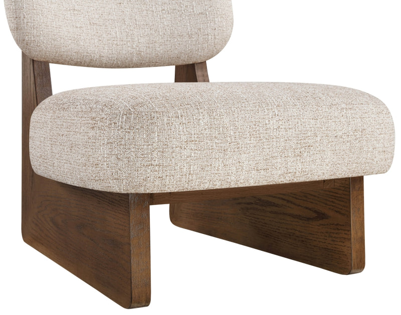 Vetra Linen Textured Fabric Upholstered Chair in Beige - 33013Beige