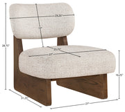 Vetra Linen Textured Fabric Upholstered Chair in Beige - 33013Beige