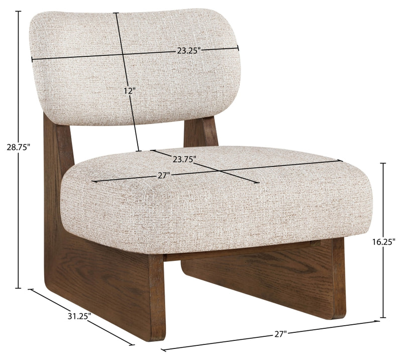 Vetra Linen Textured Fabric Upholstered Chair in Beige - 33013Beige
