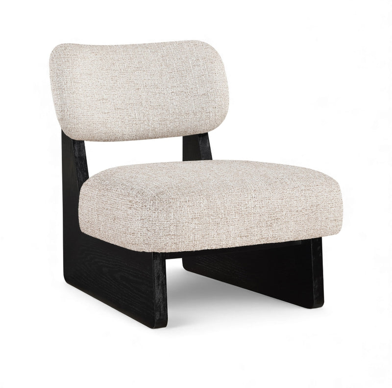 Vetra Linen Textured Fabric Upholstered Chair in Beige - 33014Beige