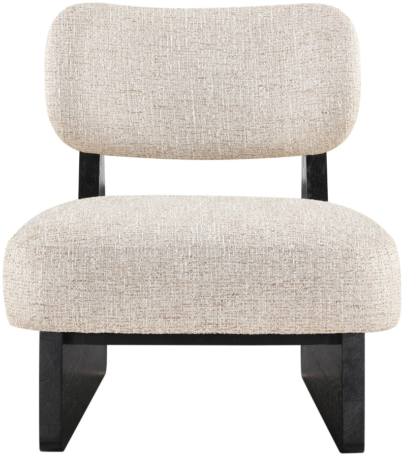 Vetra Linen Textured Fabric Upholstered Chair in Beige - 33014Beige