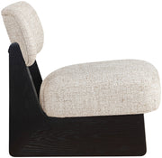 Vetra Linen Textured Fabric Upholstered Chair in Beige - 33014Beige
