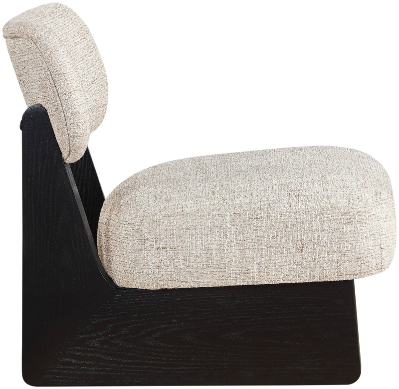 Vetra Linen Textured Fabric Upholstered Chair in Beige - 33014Beige