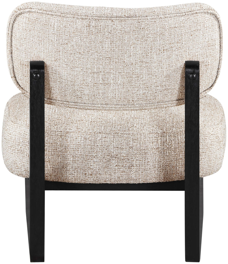Vetra Linen Textured Fabric Upholstered Chair in Beige - 33014Beige