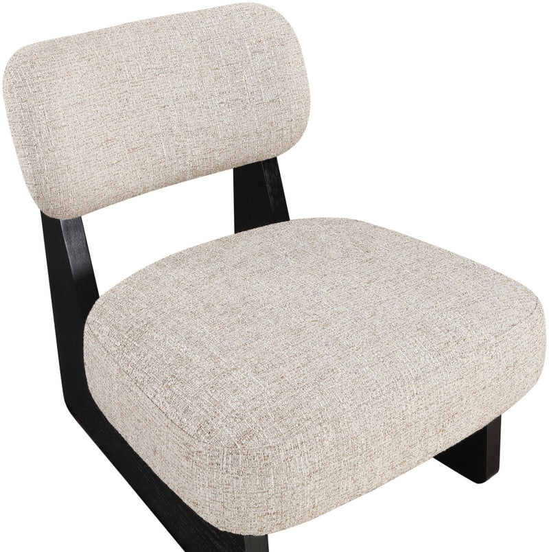 Vetra Linen Textured Fabric Upholstered Chair in Beige - 33014Beige